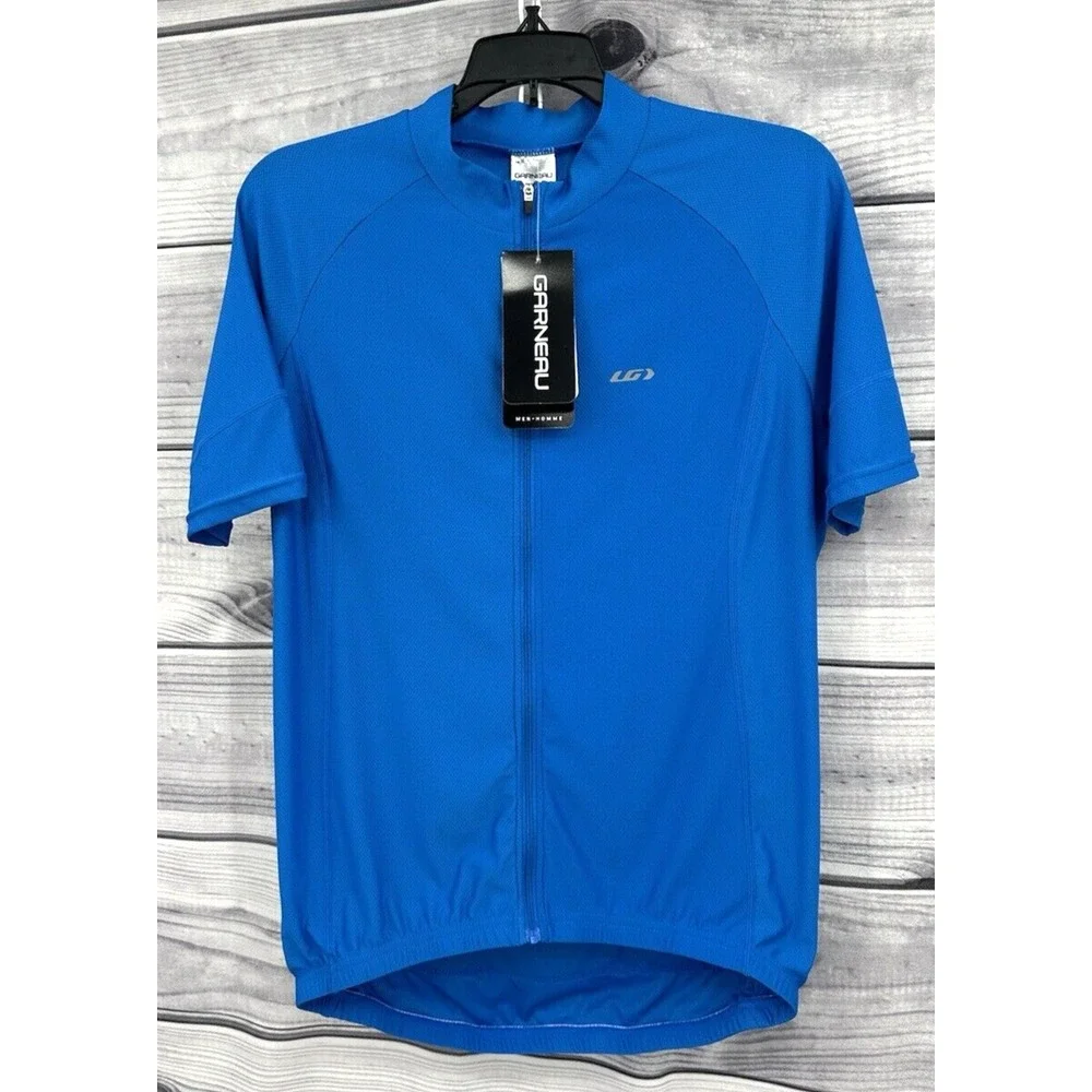 GARNEAU AIR FIT CYCLE JERSEY‎  Men's Size Medium  BLUE  SHORT SLEEVE  CYCLING